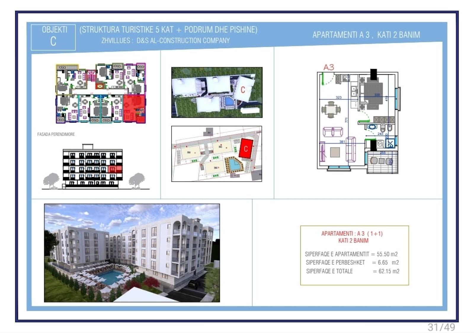 Appartamento 1+1, in vendita, Golem, Durazzo, 62.2 m² — foto 3 di 20