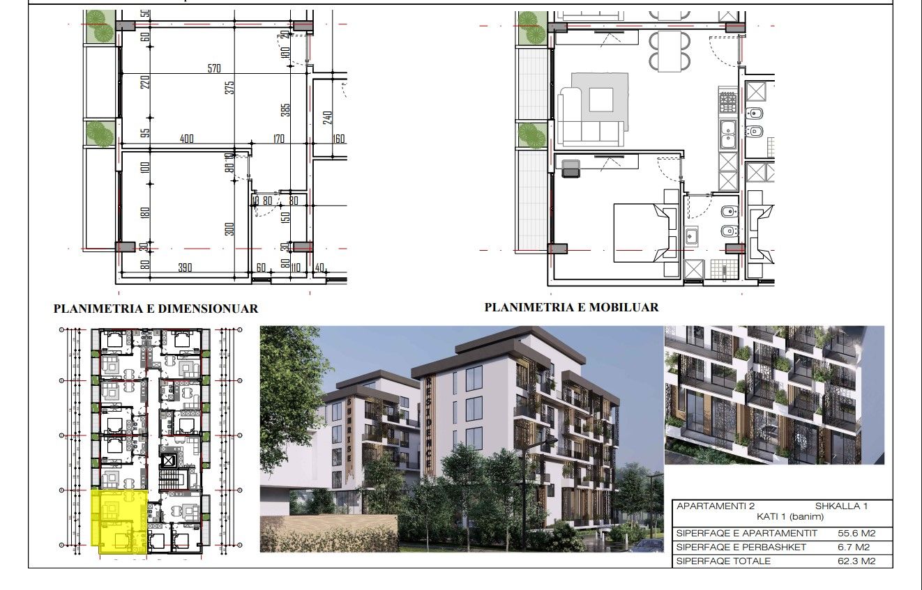 Shitet Apartament 1+1 | Mali i Robit, Durrës