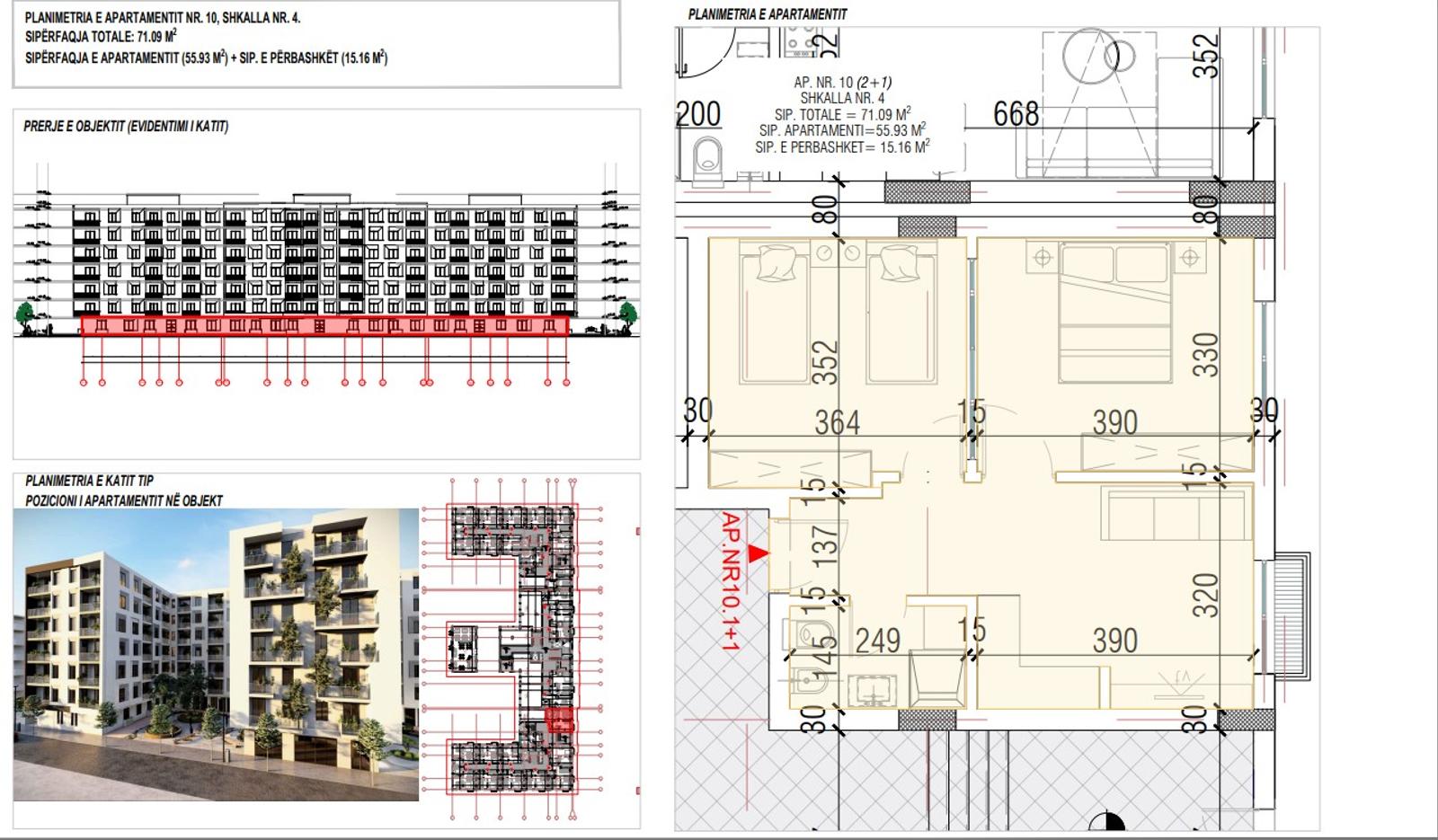 Wohnung 2+1 zum Kauf in Golem, Durrës, 71 m², nah am Meer — Foto 2 von 4