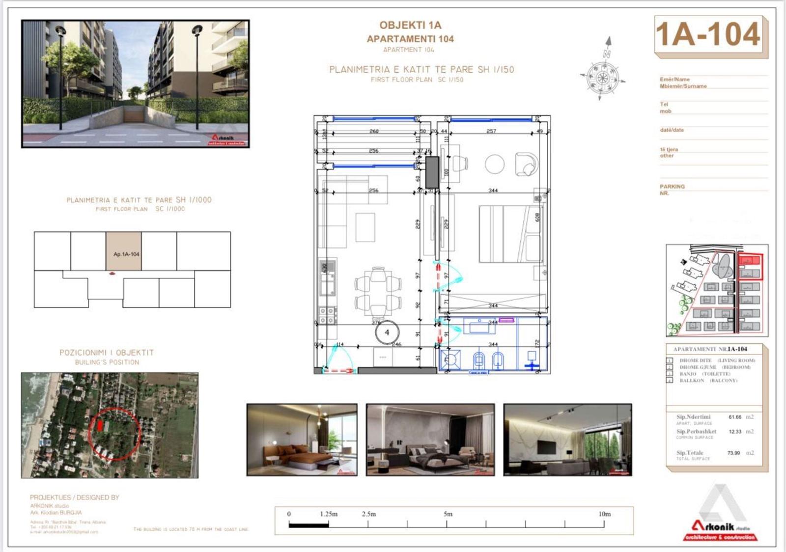 Apartament 1+1, në shitje, Golemi, Durrësi, 73 m², pamje nga deti — foto 9 nga 9