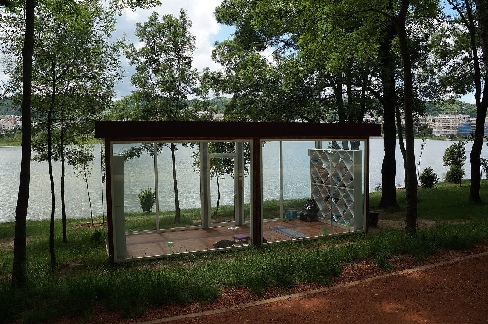 Pavilion by the lake in the Grand Park, Tirana