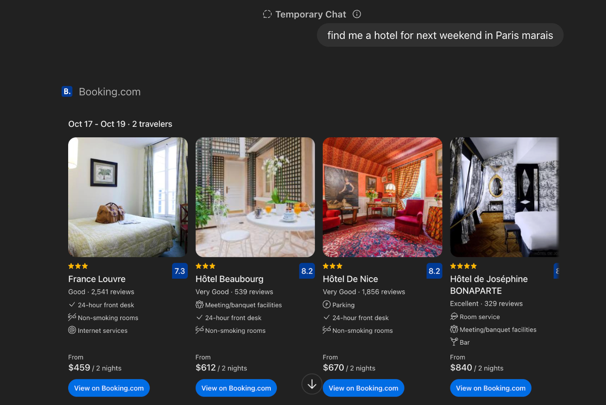 Booking.com inside ChatGPT