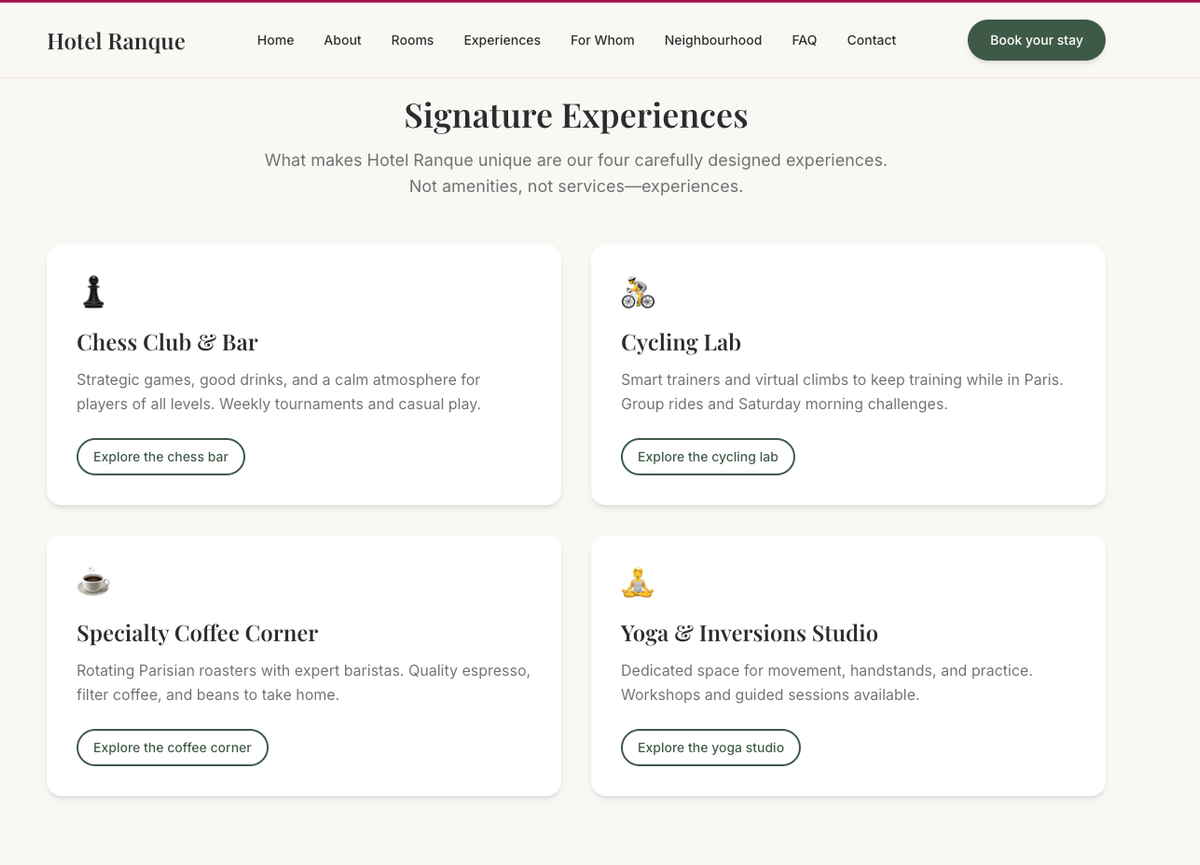 Homepage of Hotel Ranque - hotelranque.com