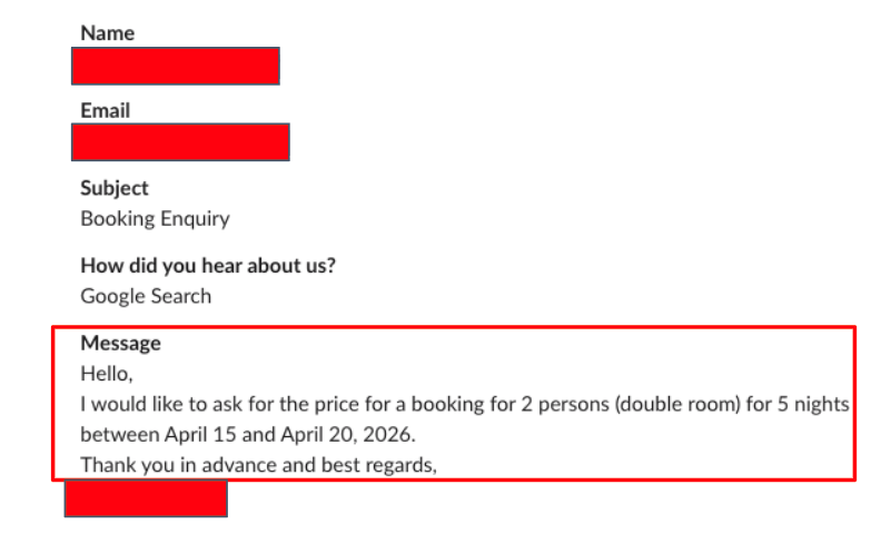 Google search booking for Hotel Ranque !