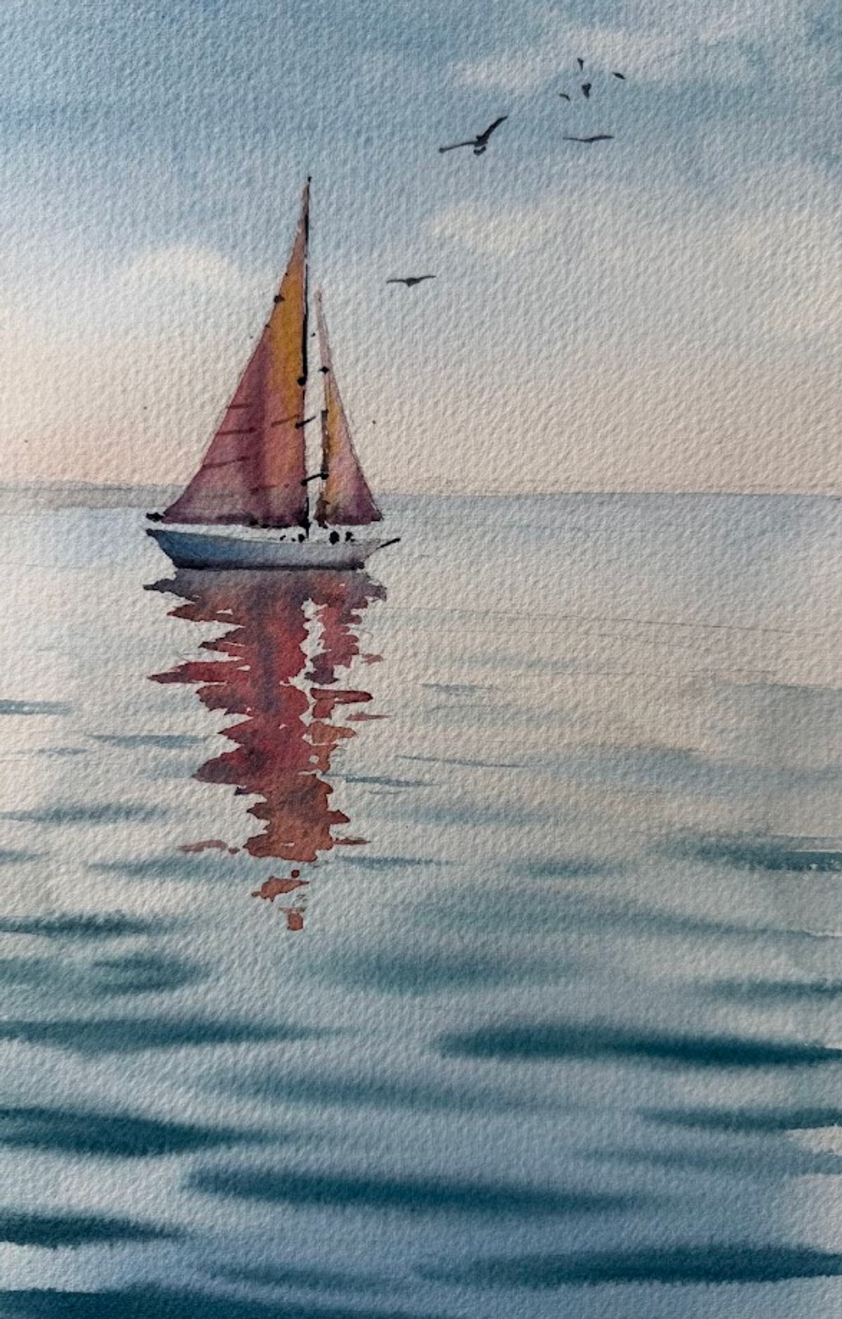 Example work from Seascapes in watercolor 