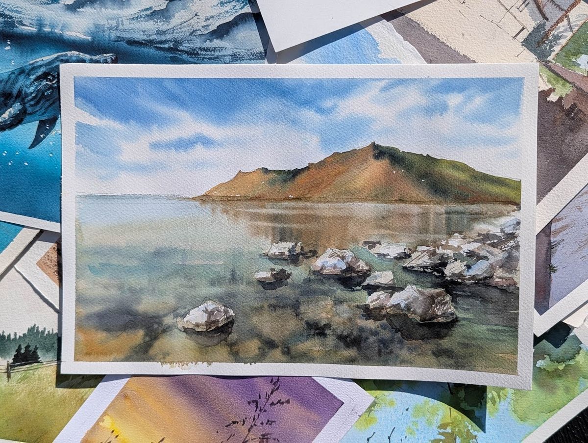 Example work from Seascapes in watercolor 