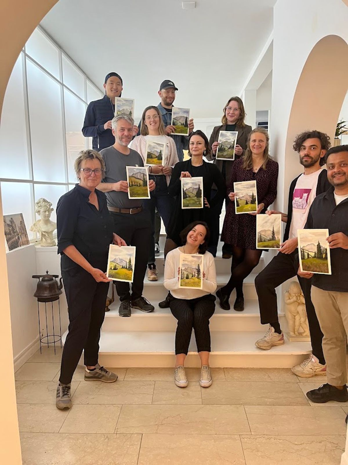 Student work from Landscapes in Watercolor