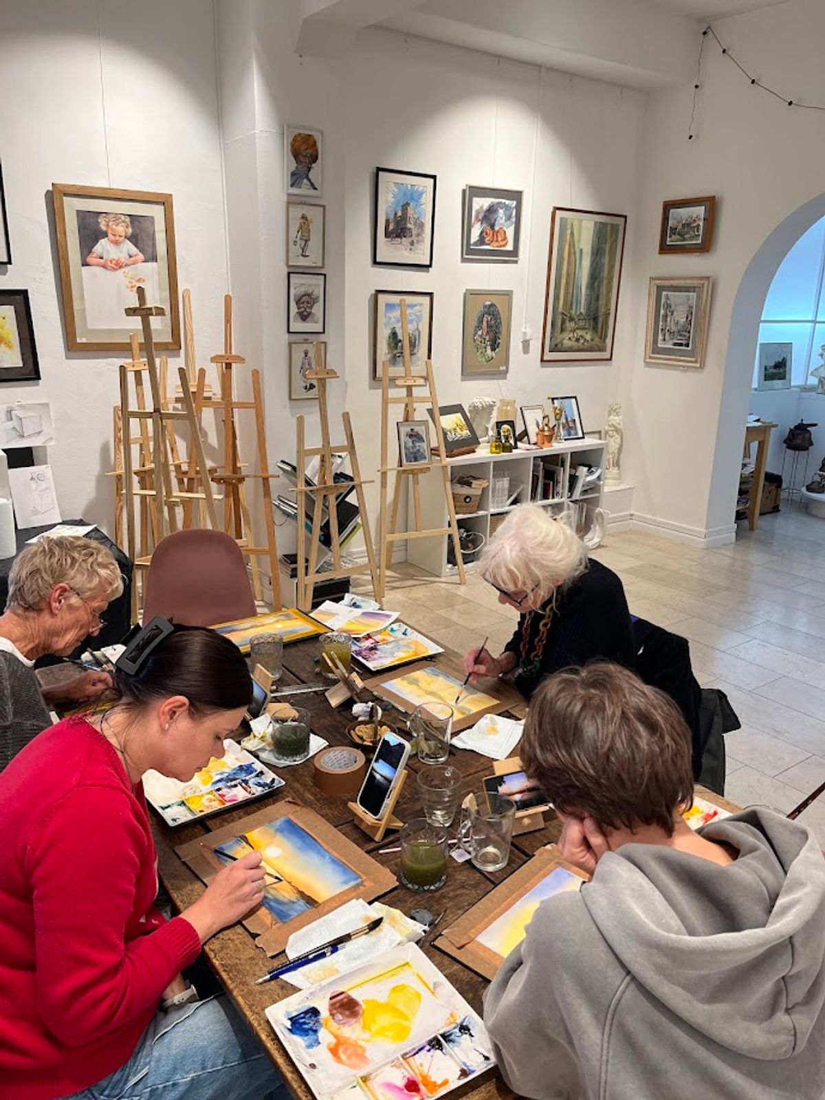 Student work from Landscapes in Watercolor