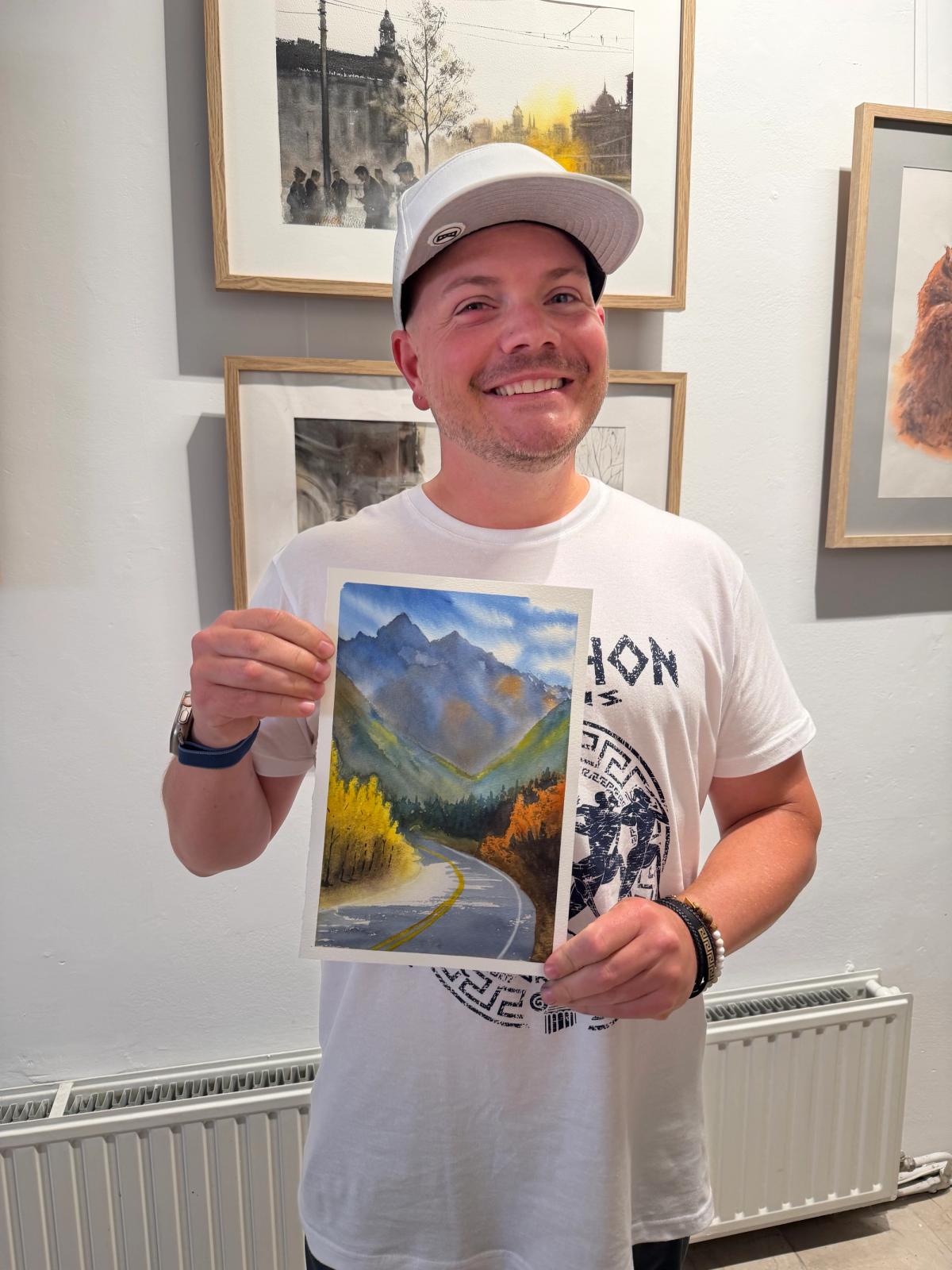 Student work from Landscapes in Watercolor