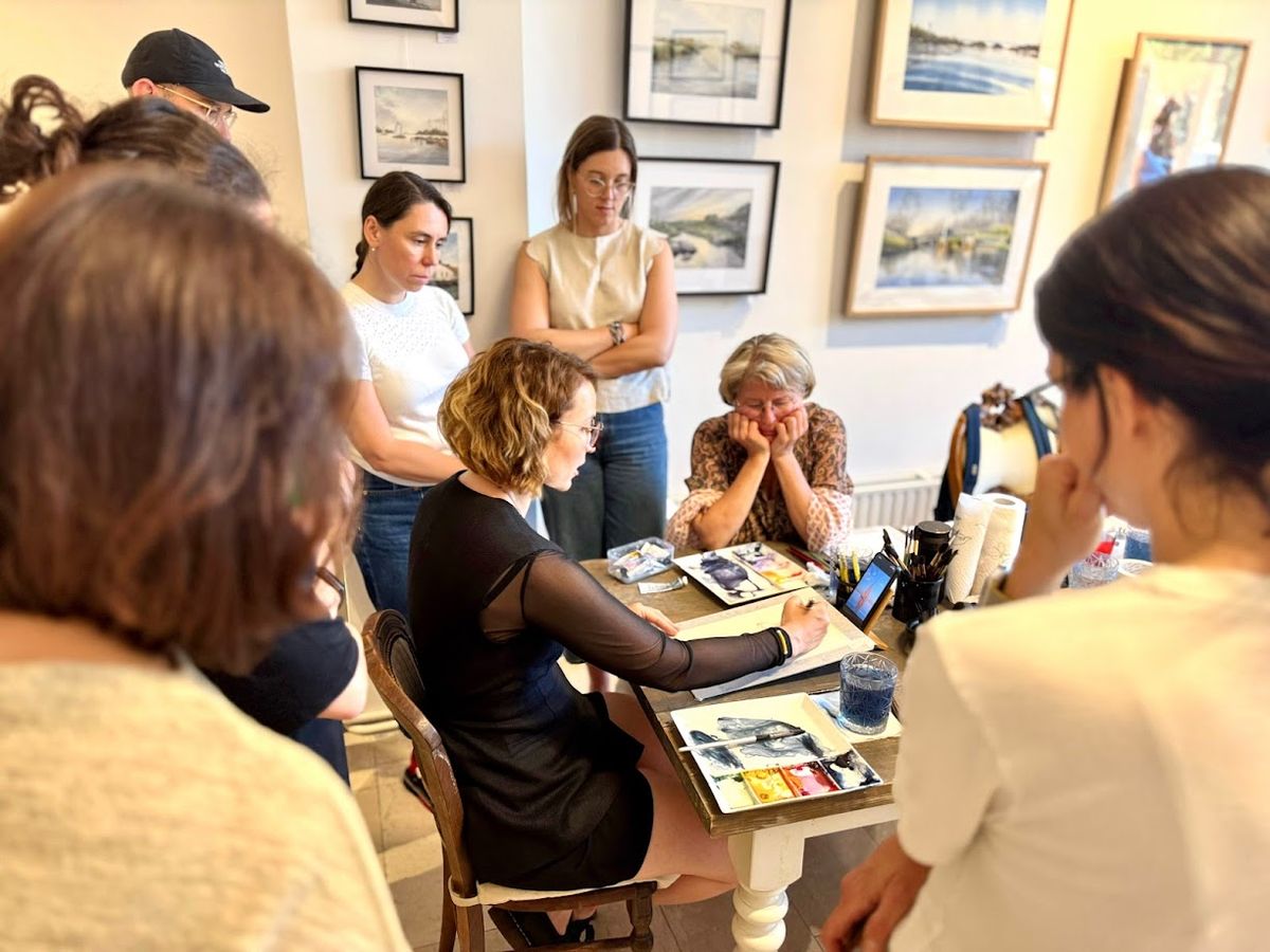 Student work from Seascapes in watercolor 