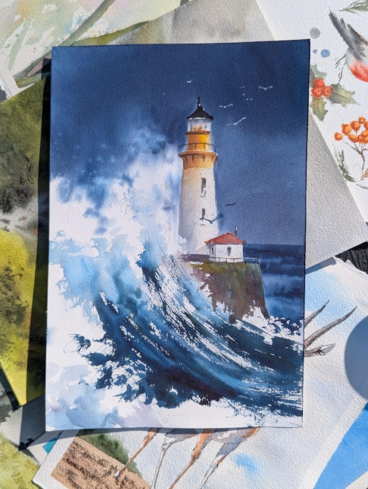 Example work from Seascapes in watercolor 