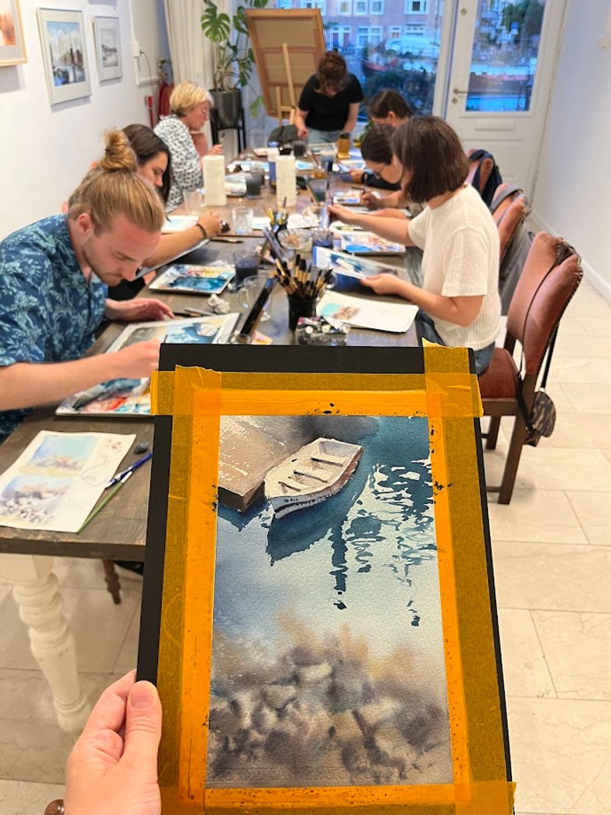 Student work from Seascapes in watercolor 