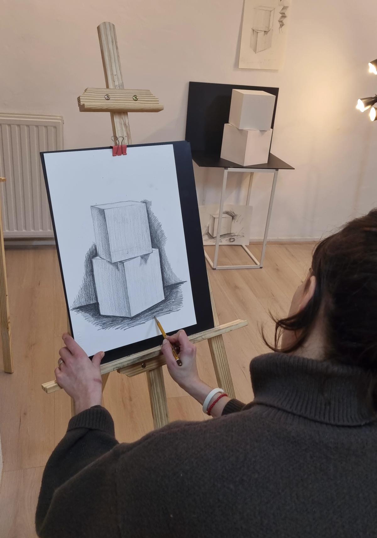 Example work from Grondslagen van tekenen (8 Weken)