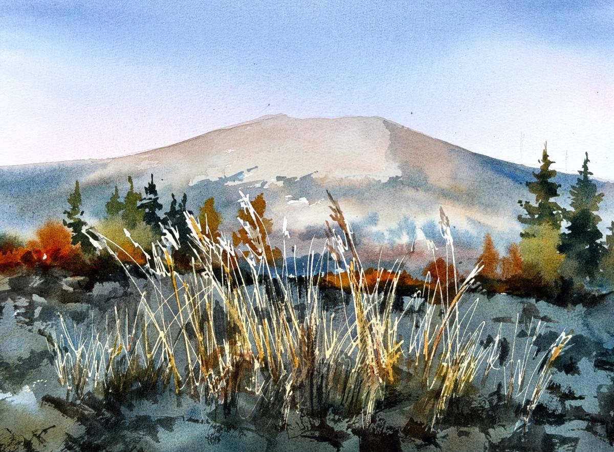 Example work from Mountain Moods in Watercolour