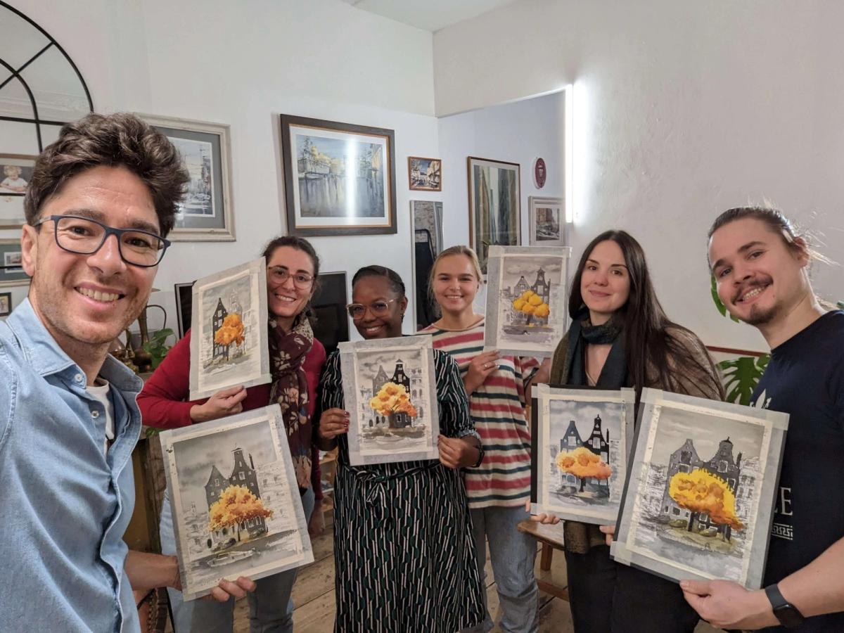 Student work from Flowers in Watercolor