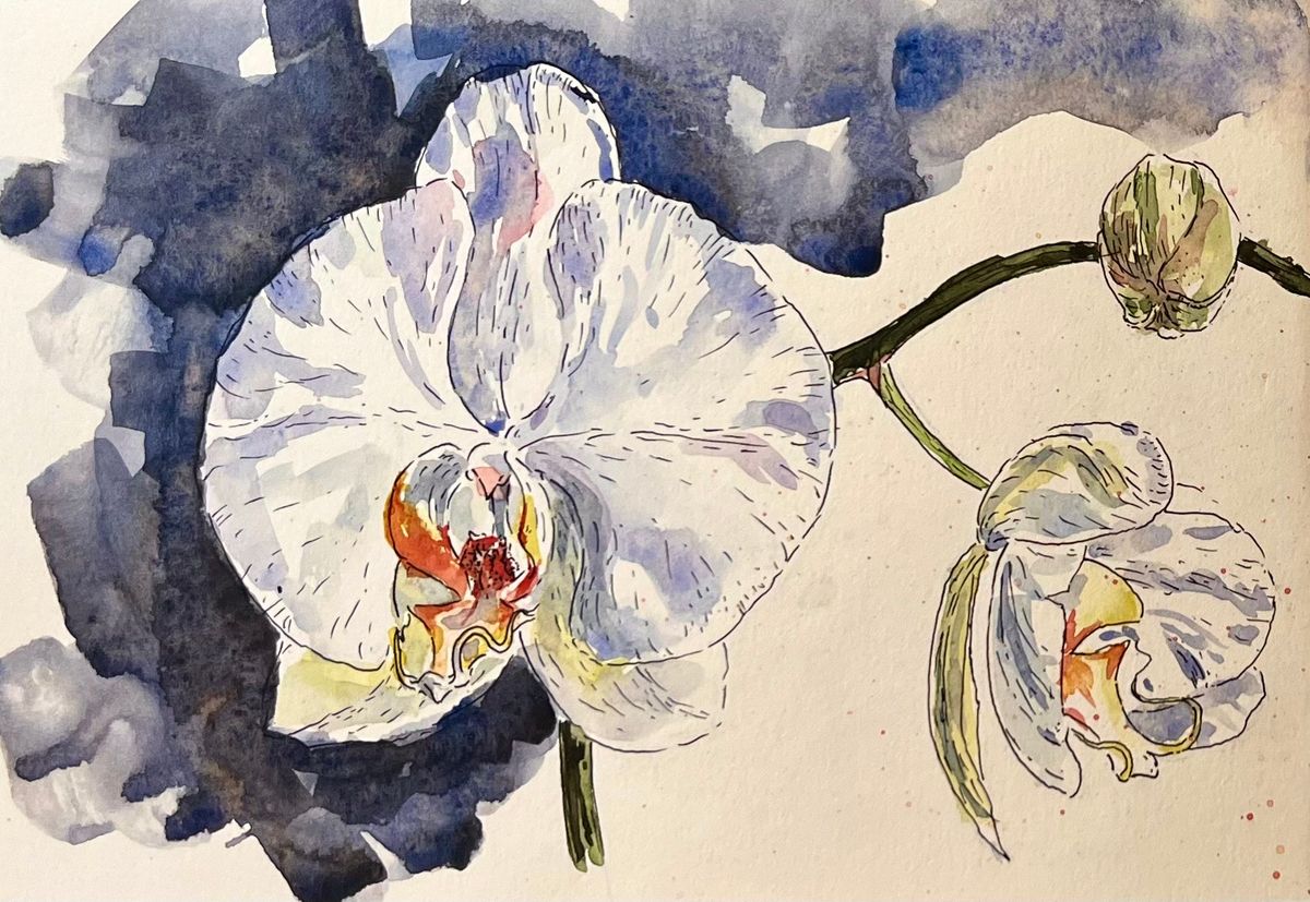 Example work from Flowers in Watercolor
