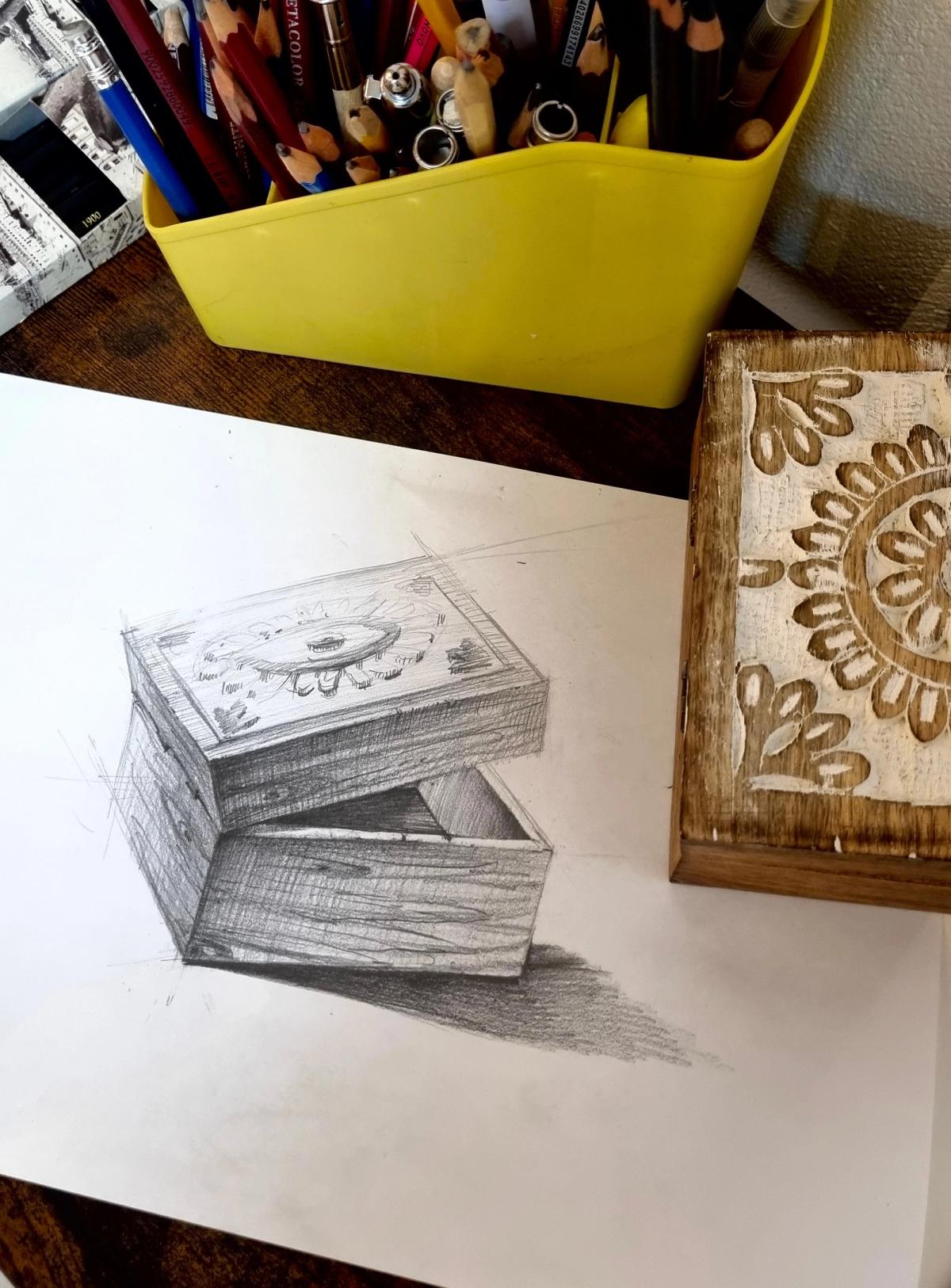 Example work from Grondslagen van tekenen (8 Weken)