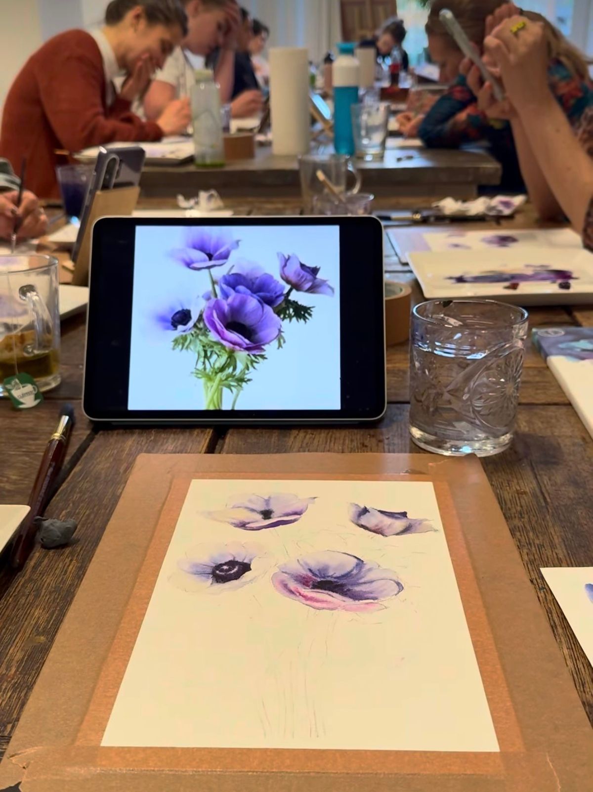 Student work from Bloemen in aquarel