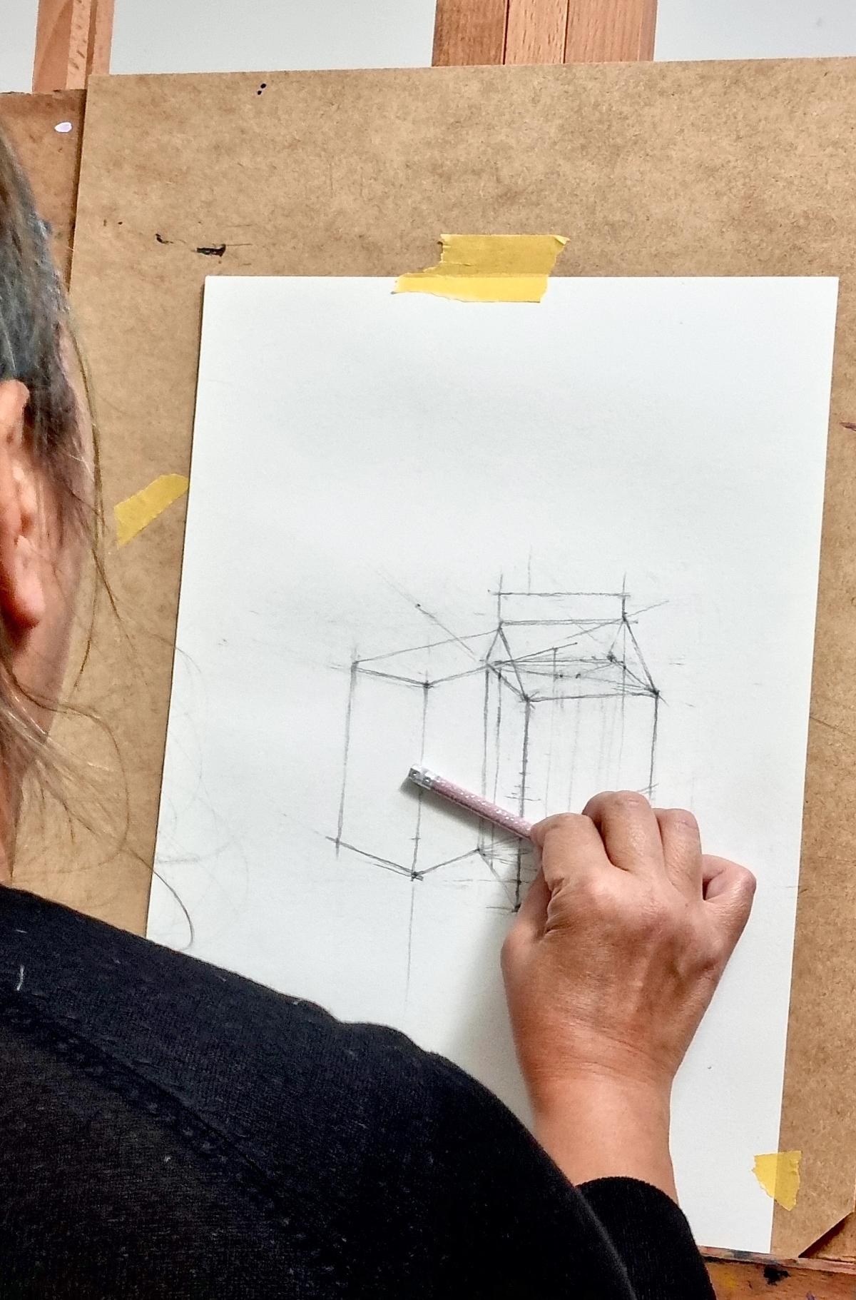 Example work from Grondslagen van tekenen (8 Weken)