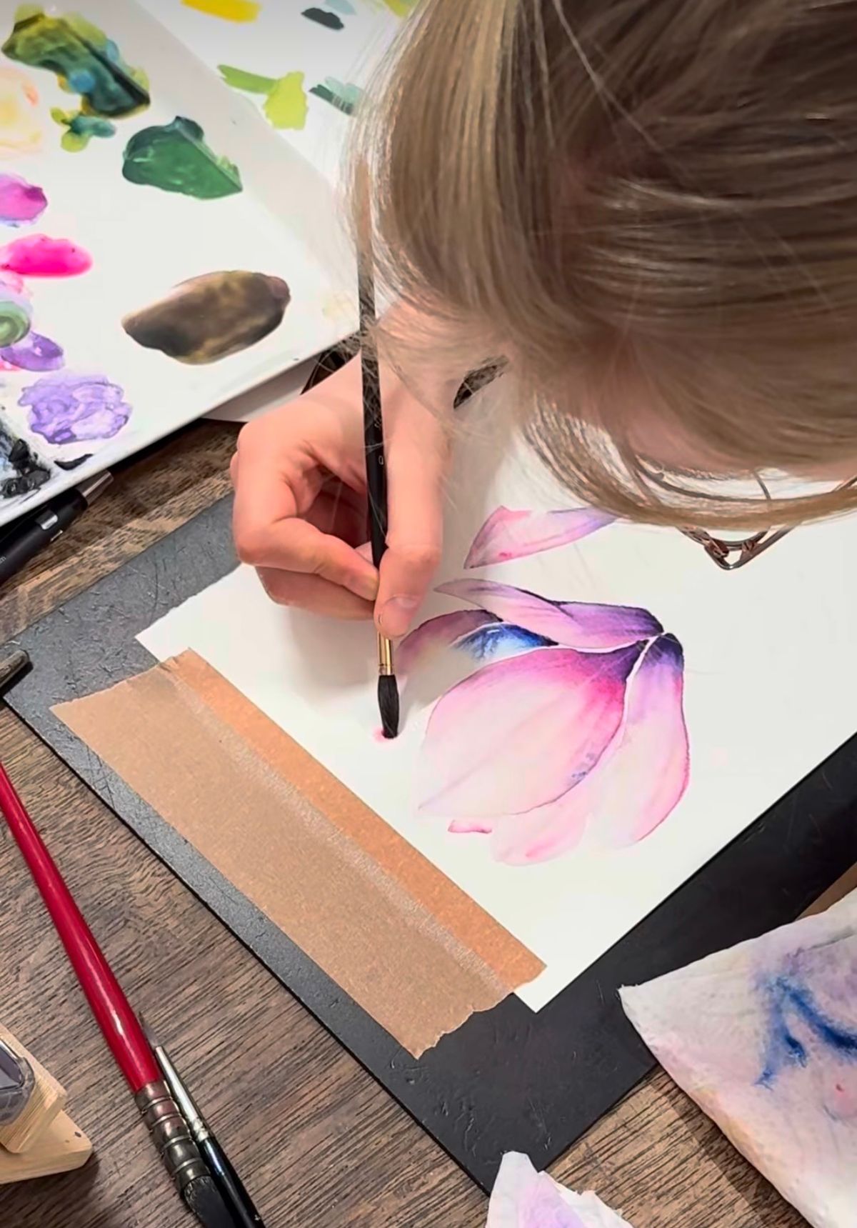 Student work from Bloemen in aquarel