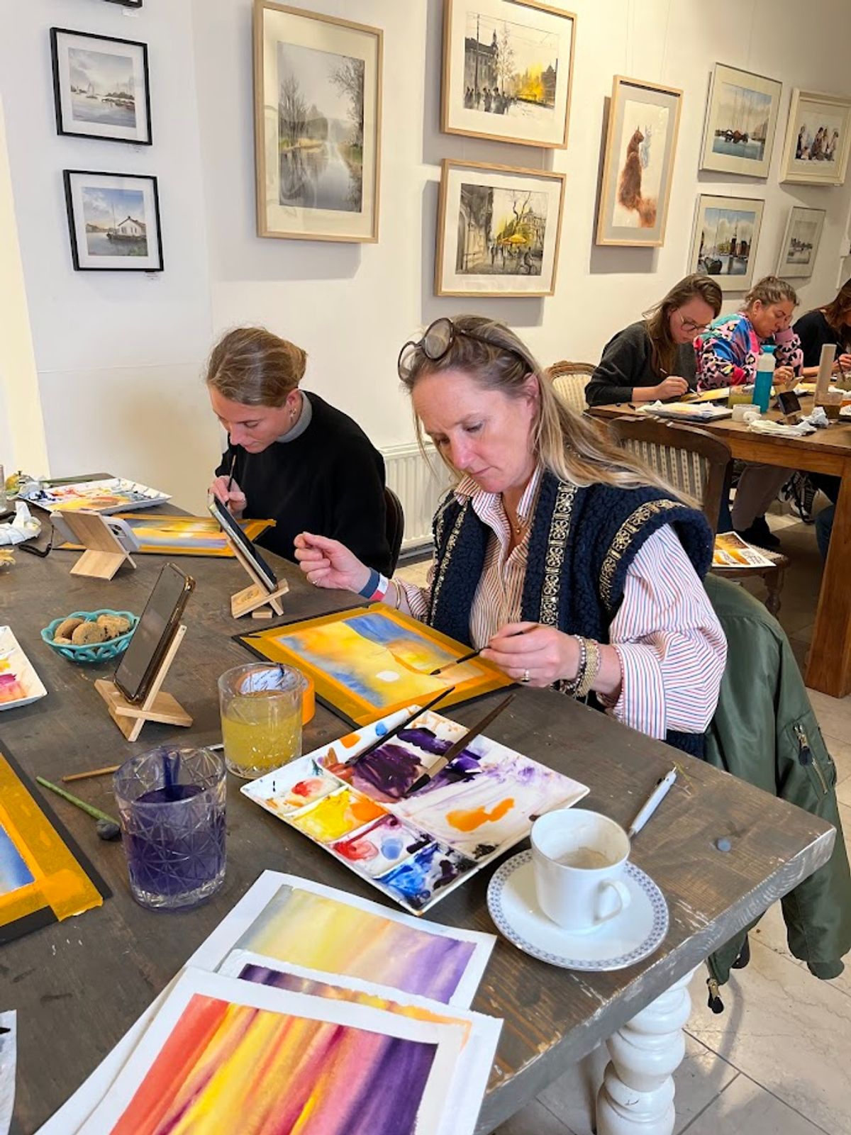 Student work from Landscapes in Watercolor