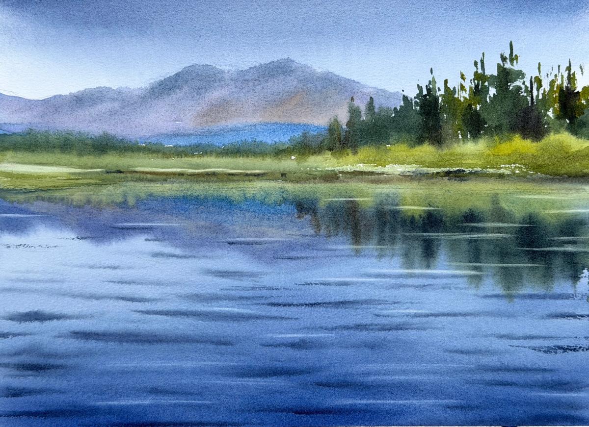 Example work from Mountain Moods in Watercolour