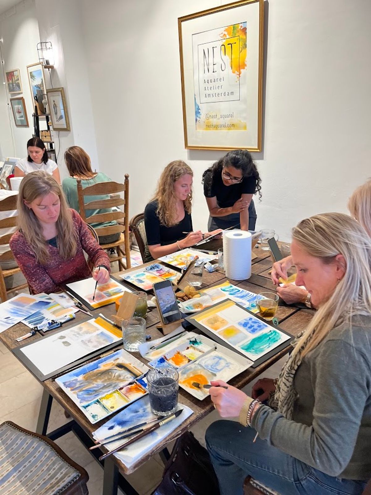 Student work from Landscapes in Watercolor