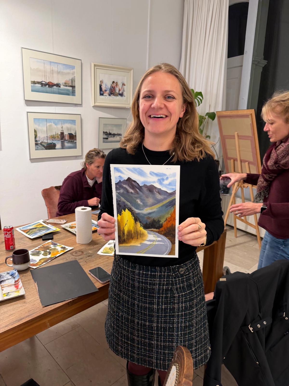 Student work from Landscapes in Watercolor