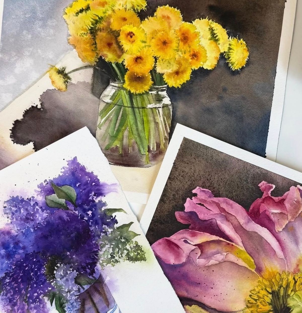 Bloemen in aquarel
