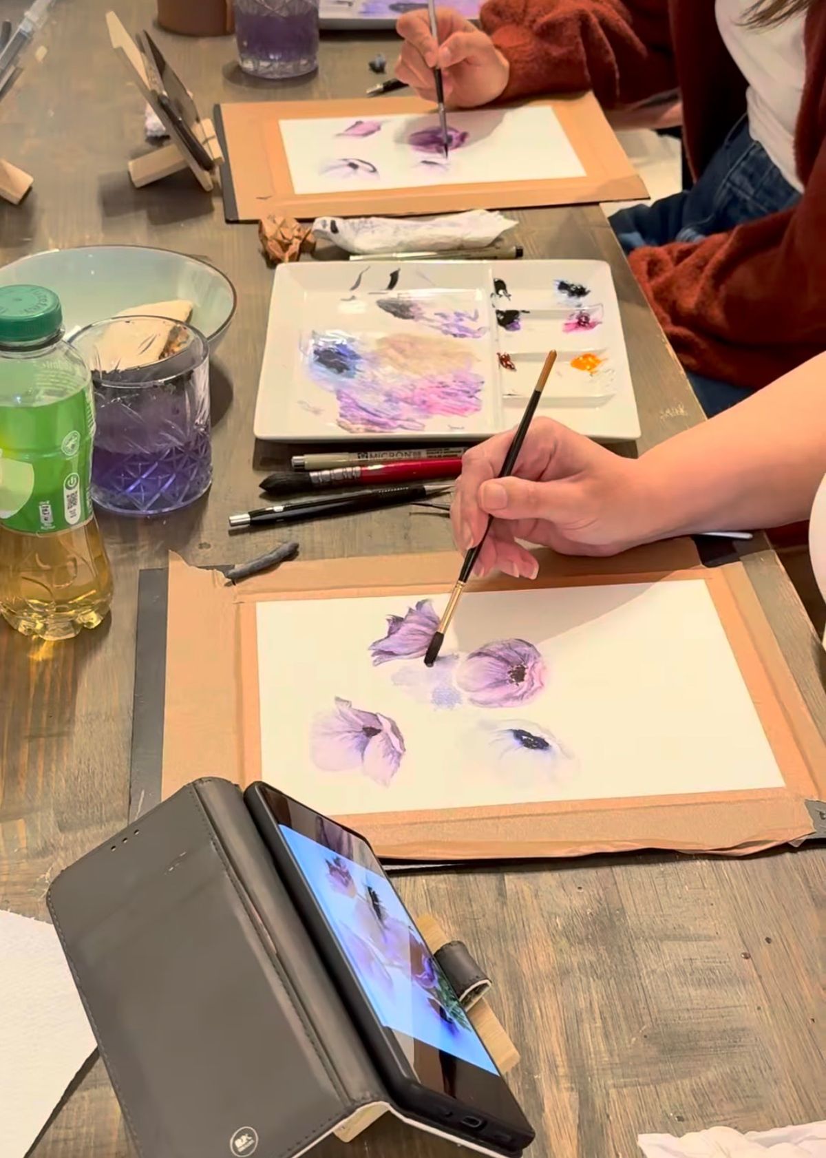 Student work from Bloemen in aquarel