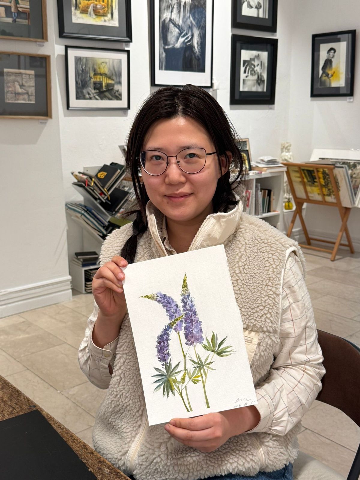 Student work from Bloemen in aquarel