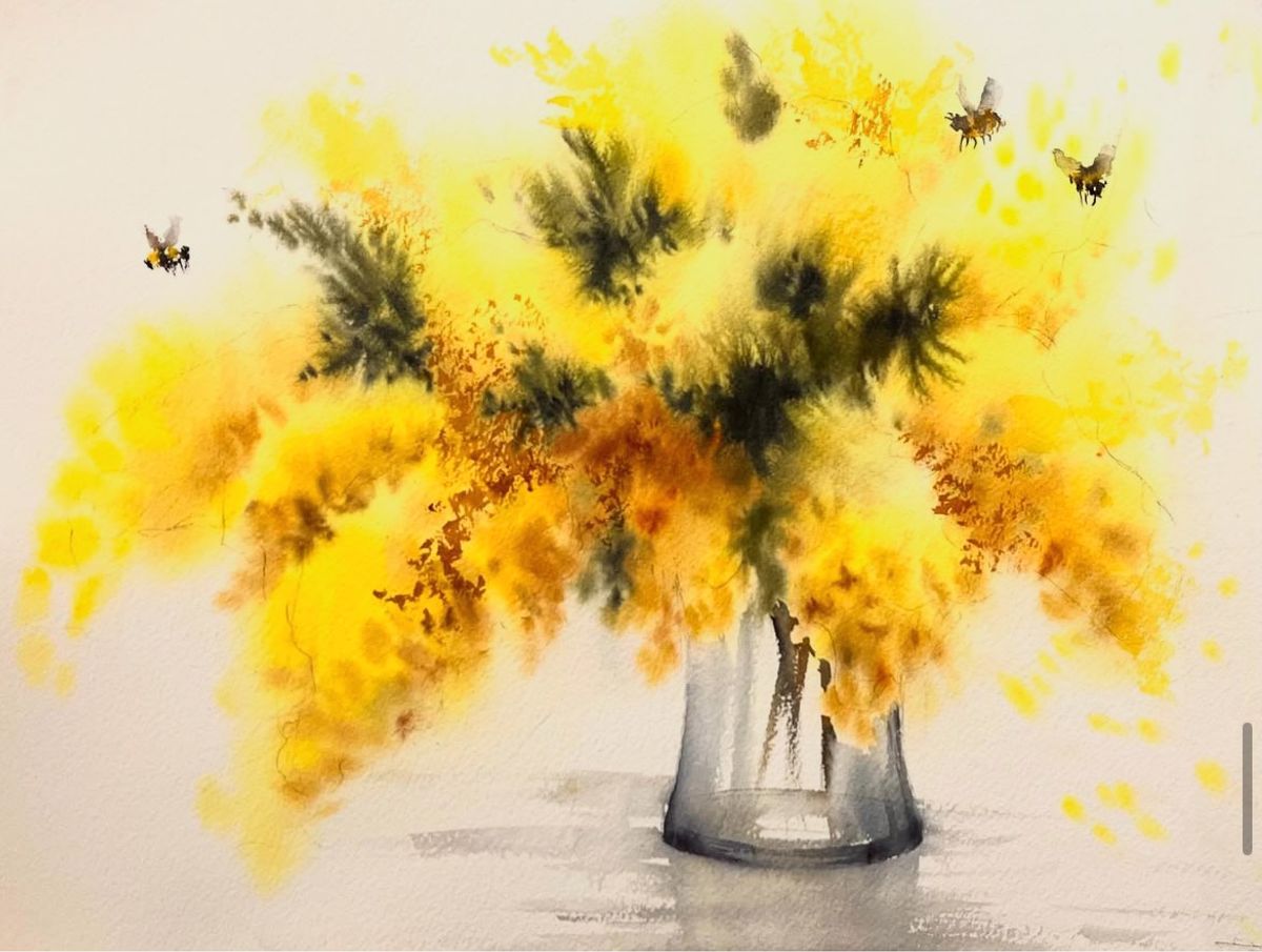 Example work from Flowers in Watercolor