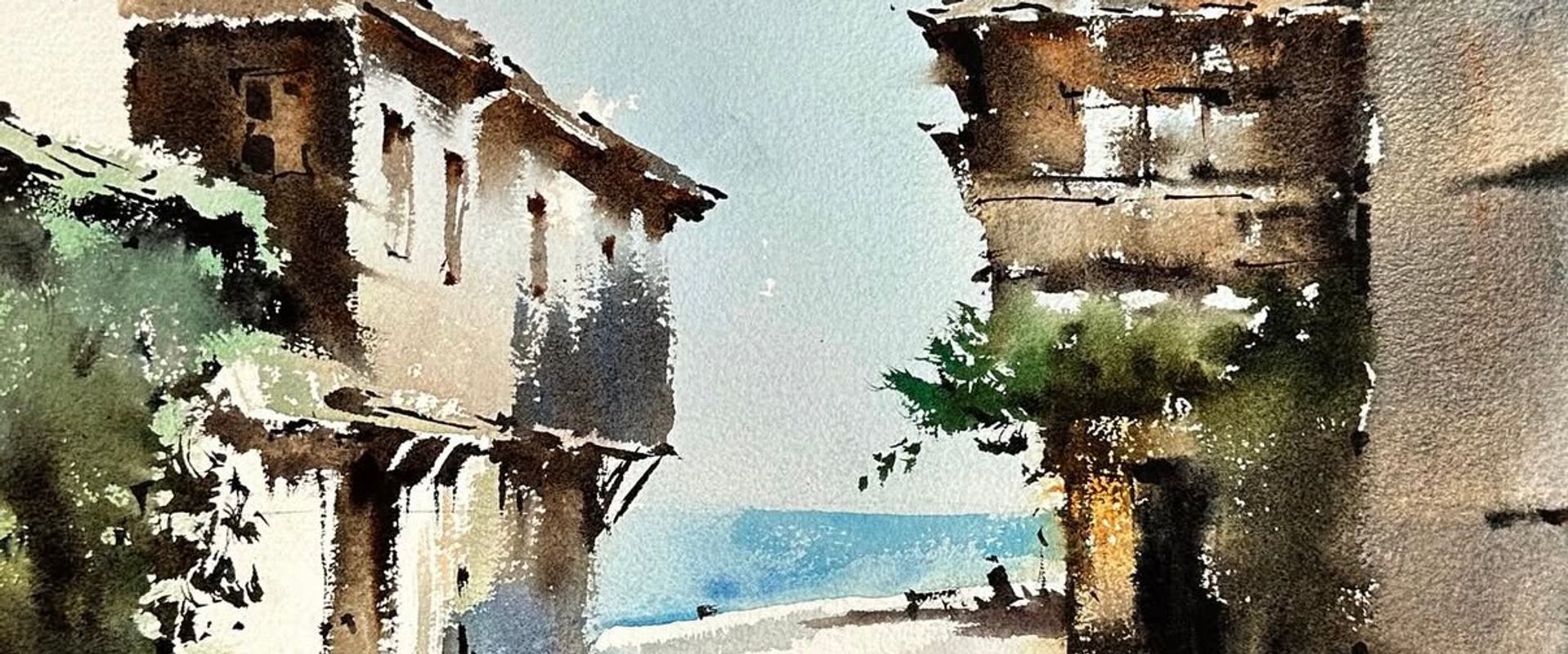 Cityscape watercolor masterclass with Michael Solovyev, focused on simplification, light, and perspective
