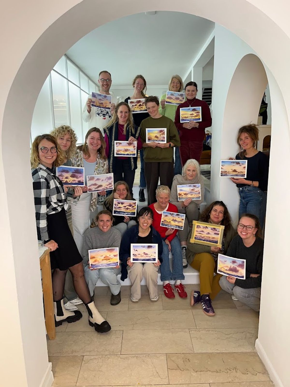 Student work from Landscapes in Watercolor