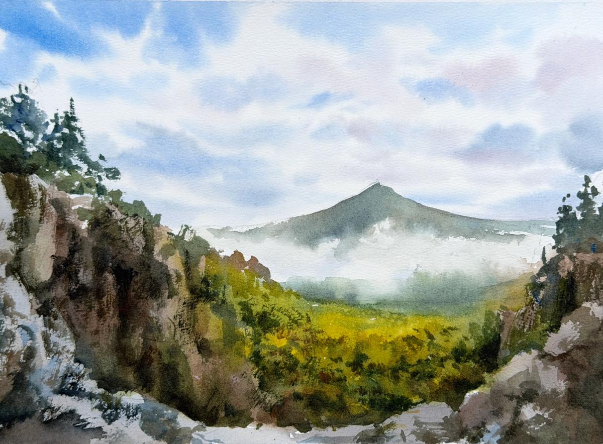 Example work from Mountain Moods in Watercolour