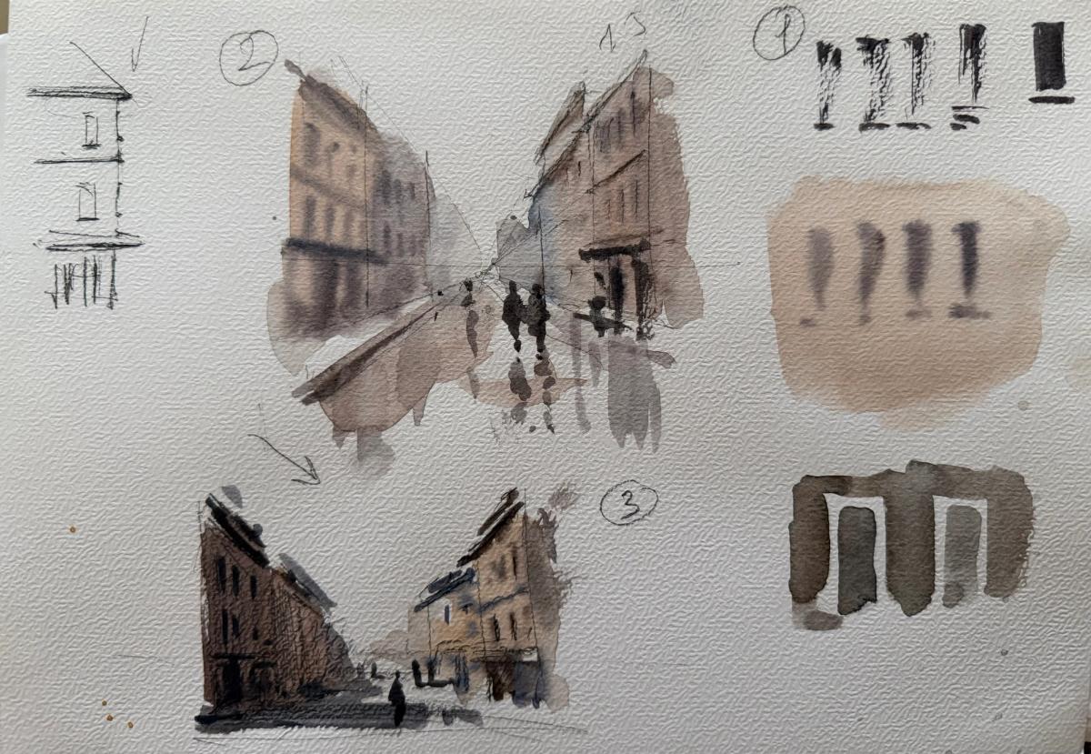 Example work from Architecture Sketching (8 Weeks)