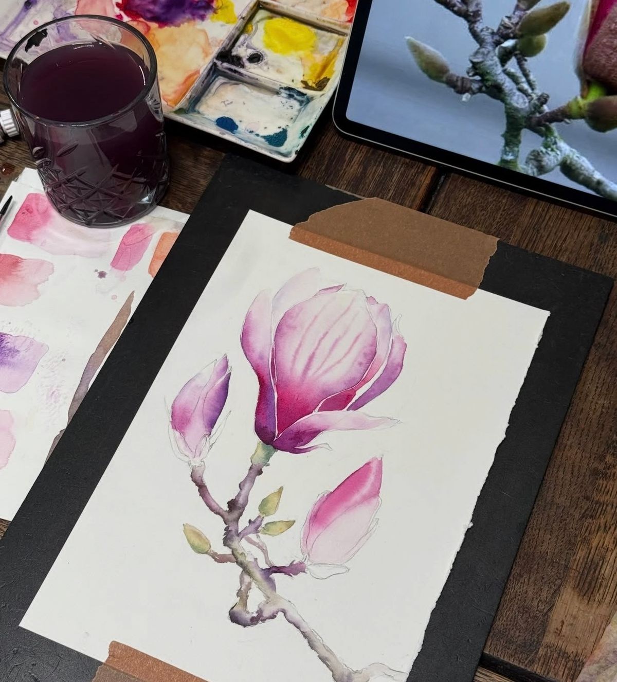 Example work from Bloemen in aquarel