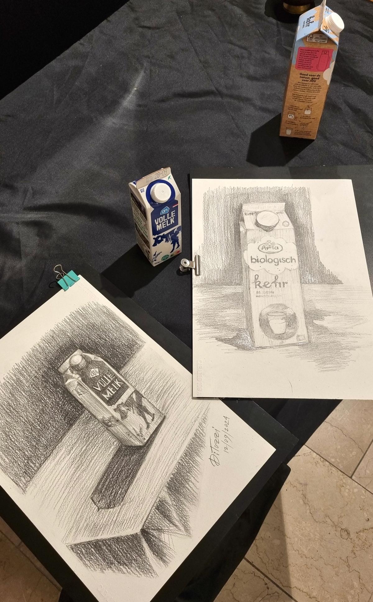 Example work from Grondslagen van tekenen (8 Weken)