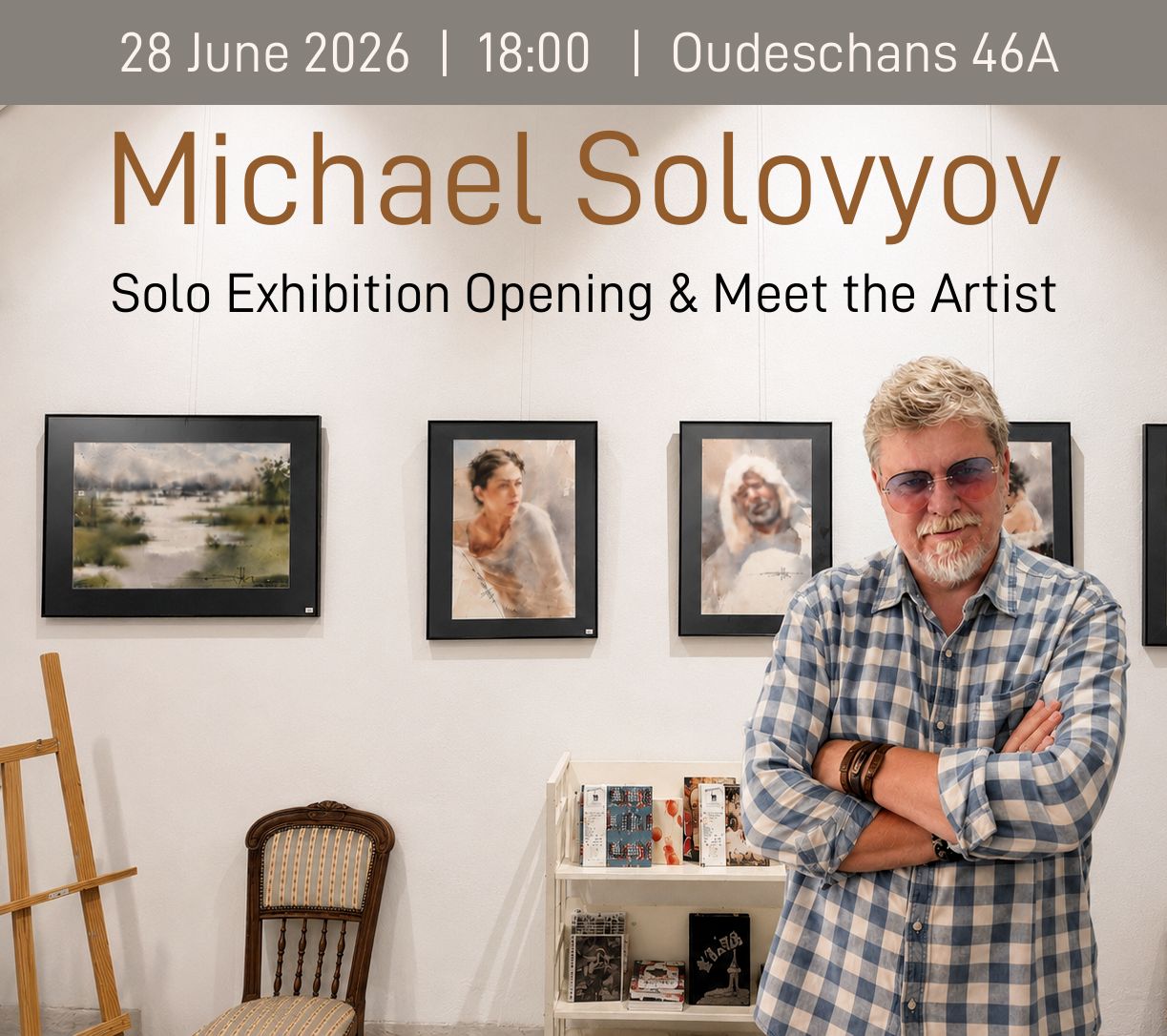 Michael Solovyov watercolour paintings on display at NEST Aquarel Atelier   Amsterdam solo exhibition opening