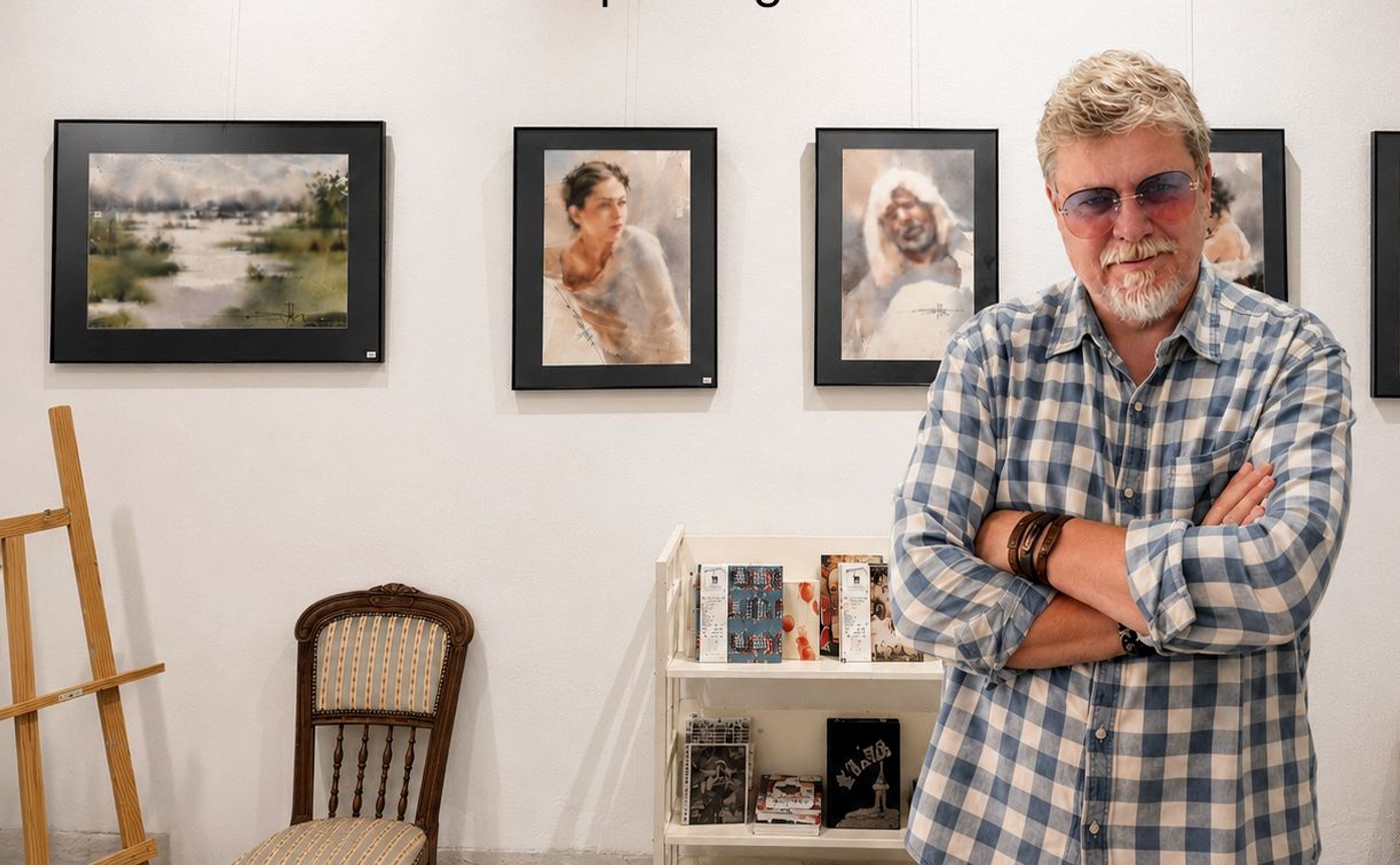Michael Solovyov watercolour paintings on display at NEST Aquarel Atelier Amsterdam solo exhibition opening
