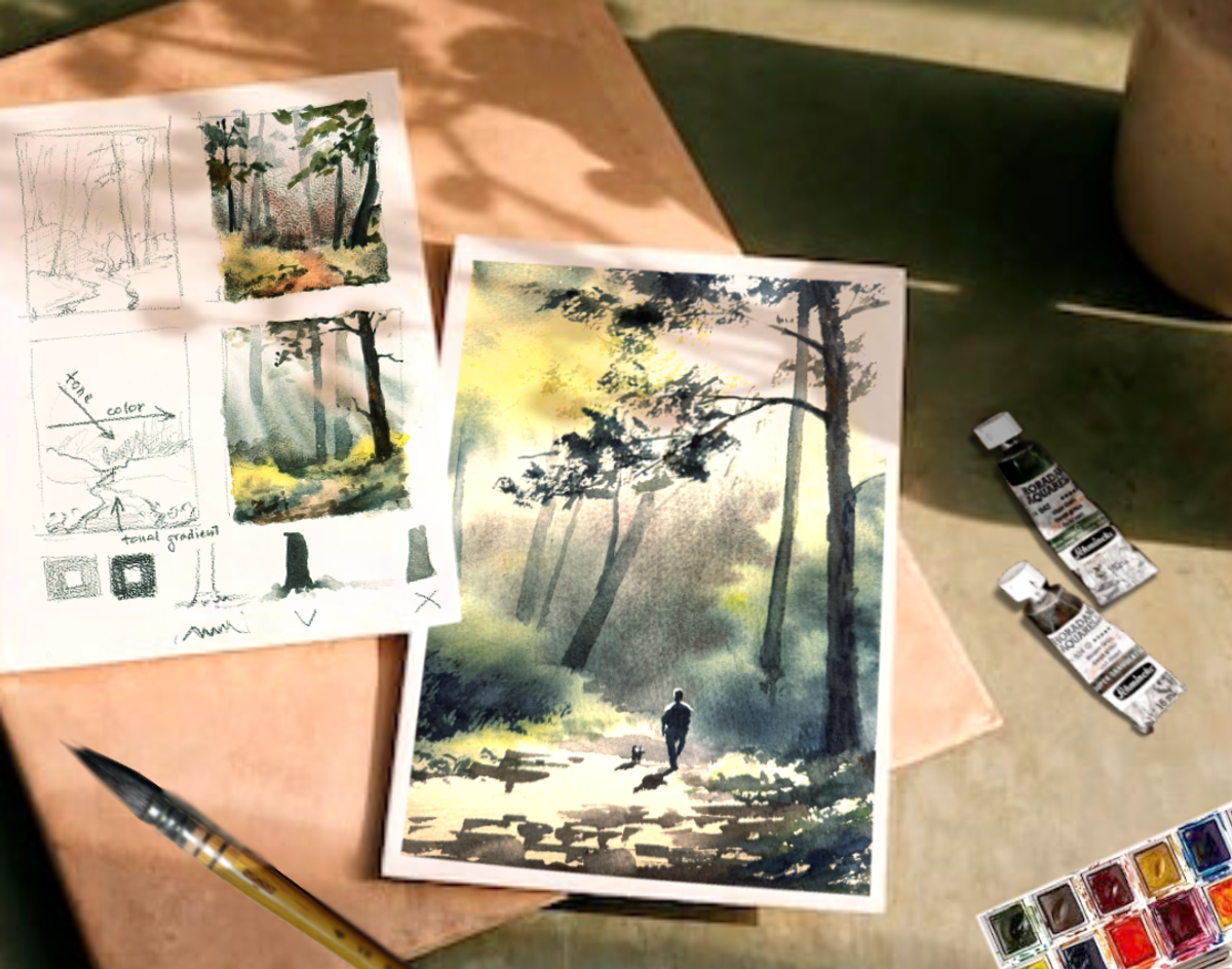 Trees and Forest in Watercolor