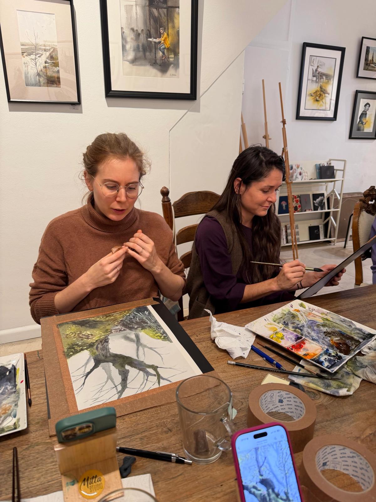 Student work from Trees and Forest in Watercolor