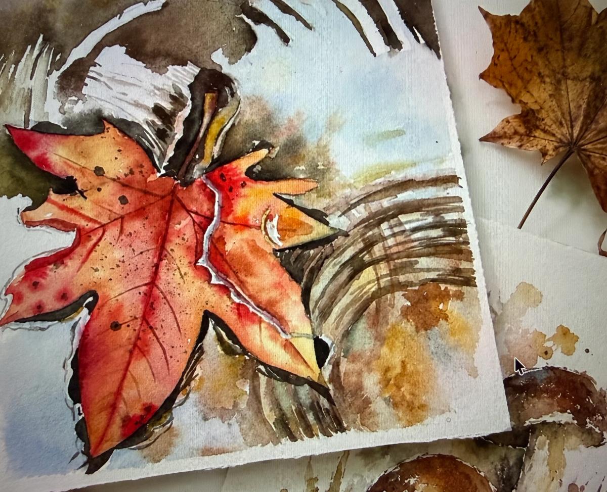 Example work from Autumn in Watercolor