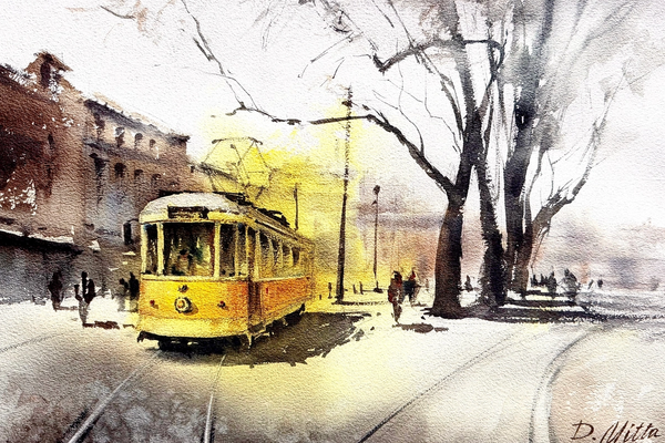 Aquarel workshop “Portugese tram”