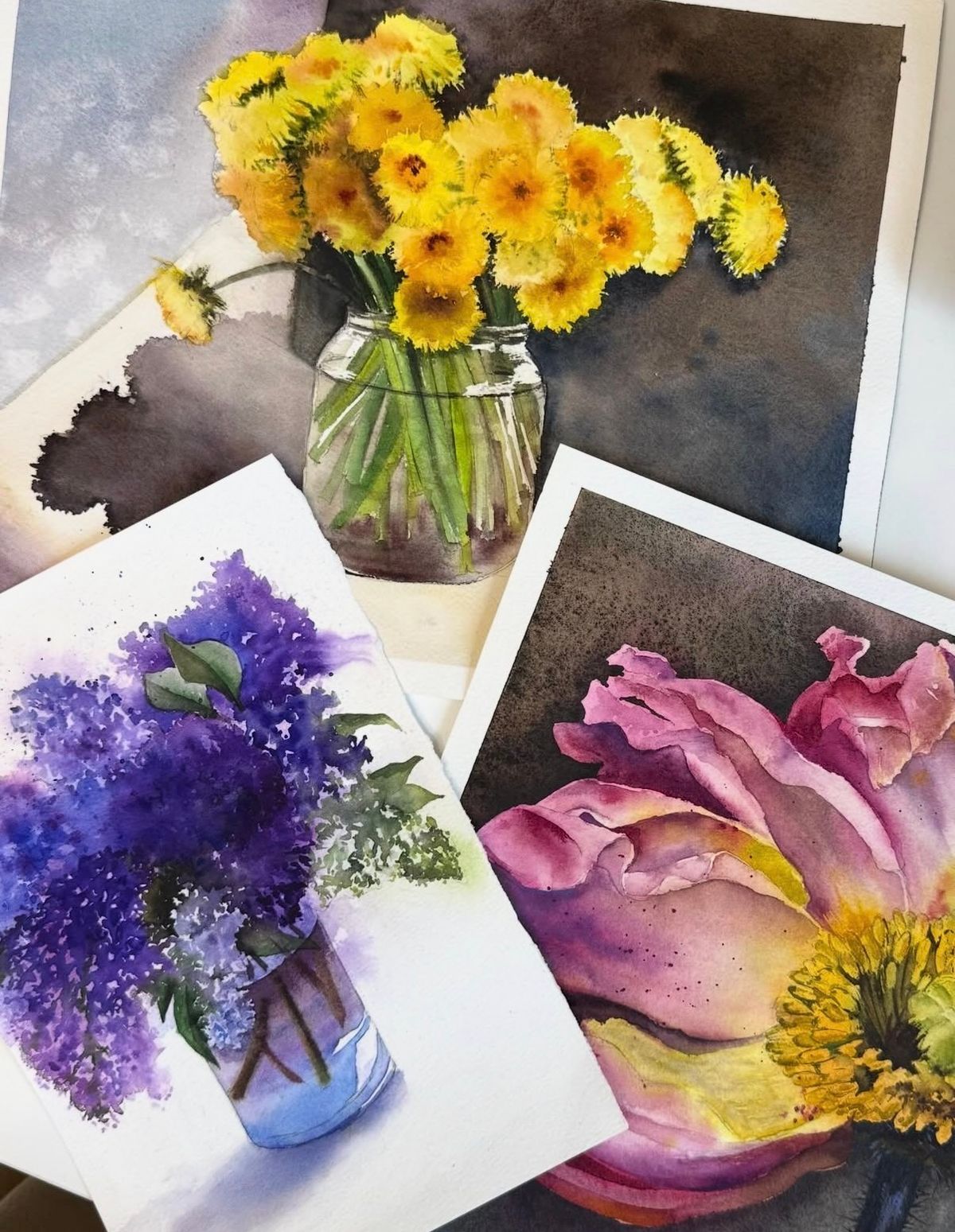 Example work from Bloemen in aquarel