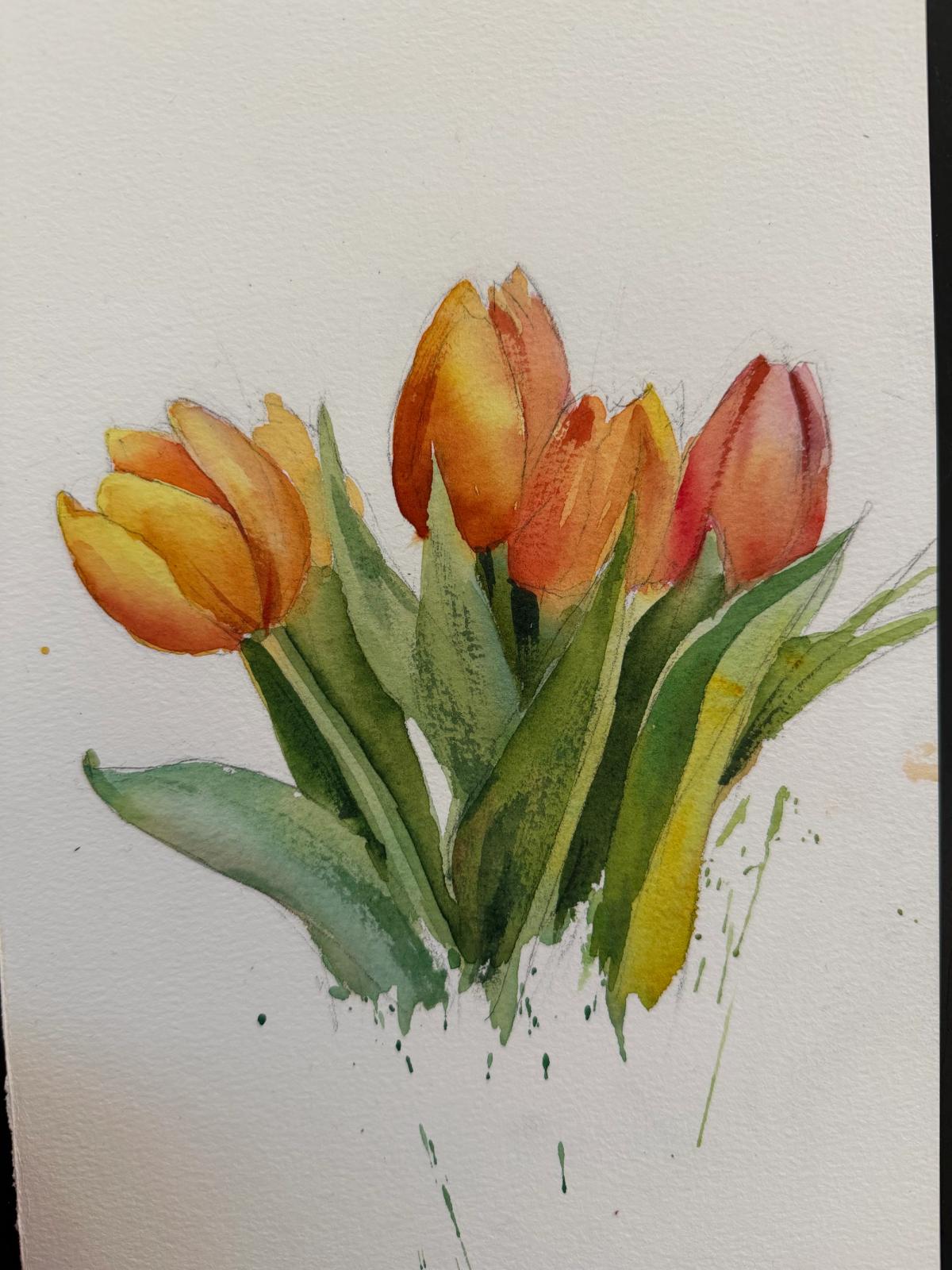 Example work from Flowers in Watercolor