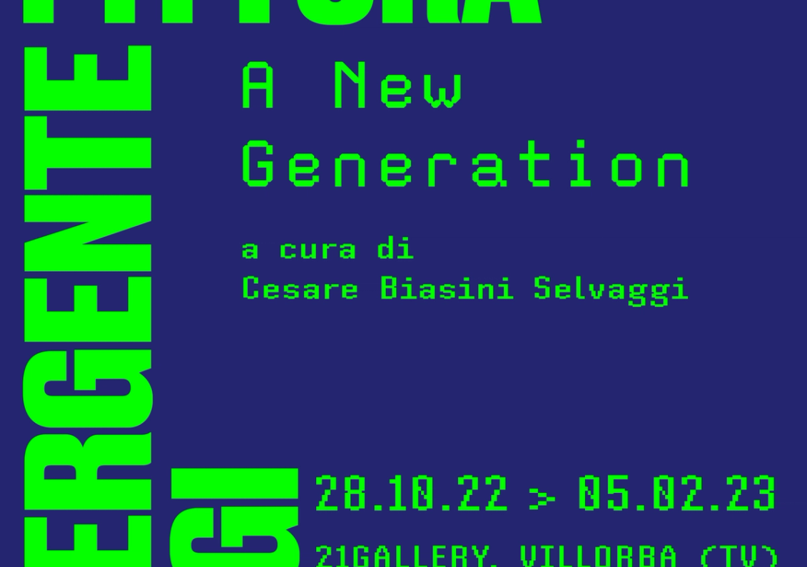 Copertina della mostra di Roma pittura emergente oggi. A new generation