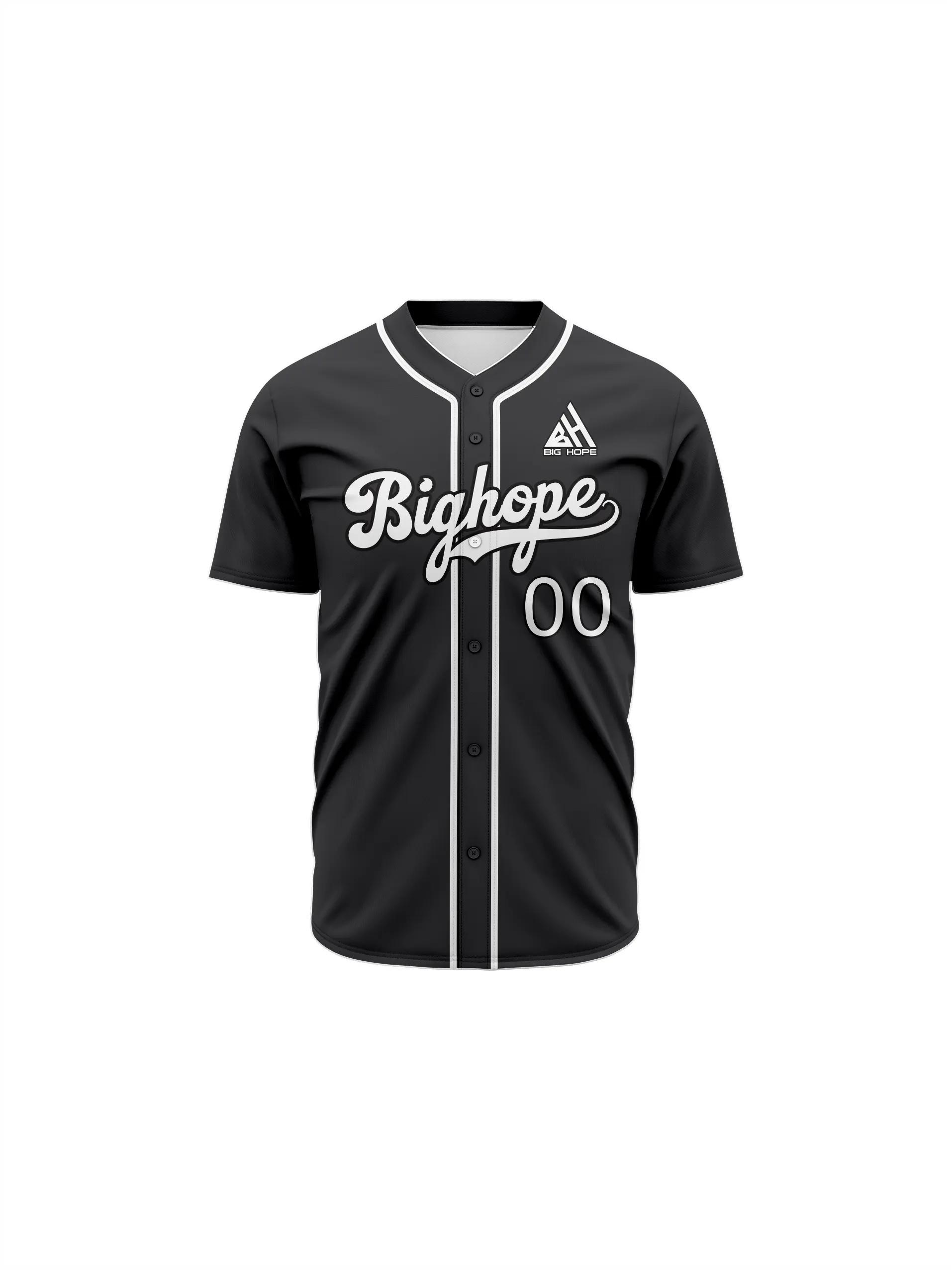 Full Button Baseball Jerseys view 3