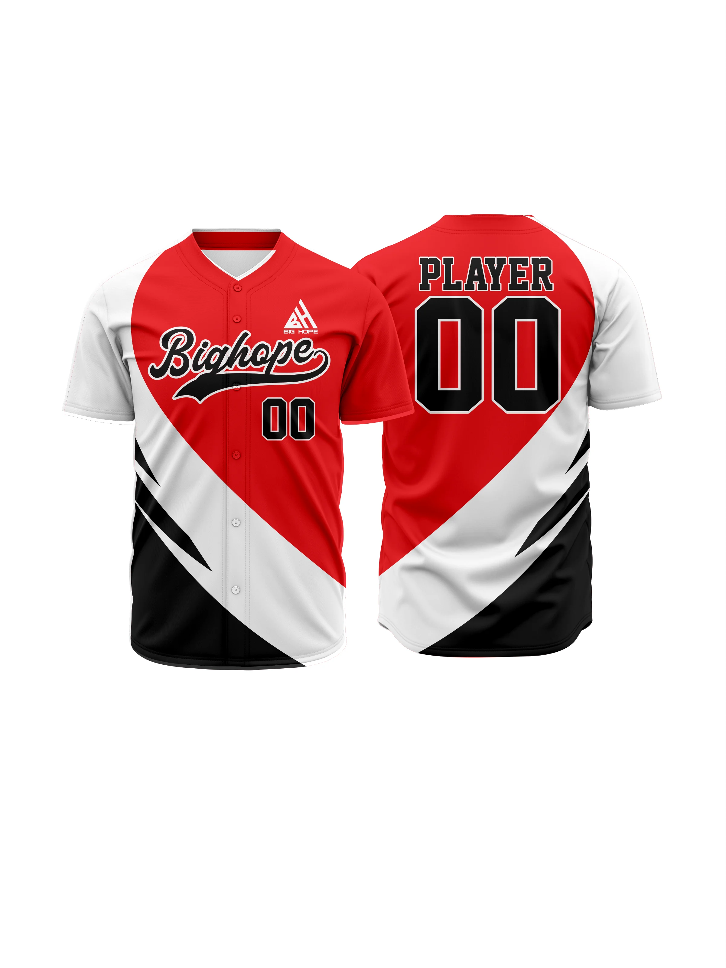 Full Button Baseball Jerseys view 2