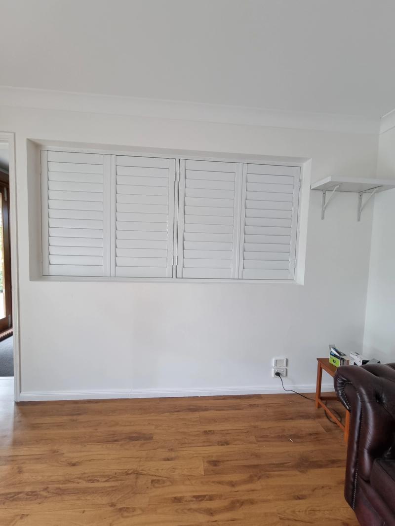 PVC shutter installation Room divider for lounge room to office